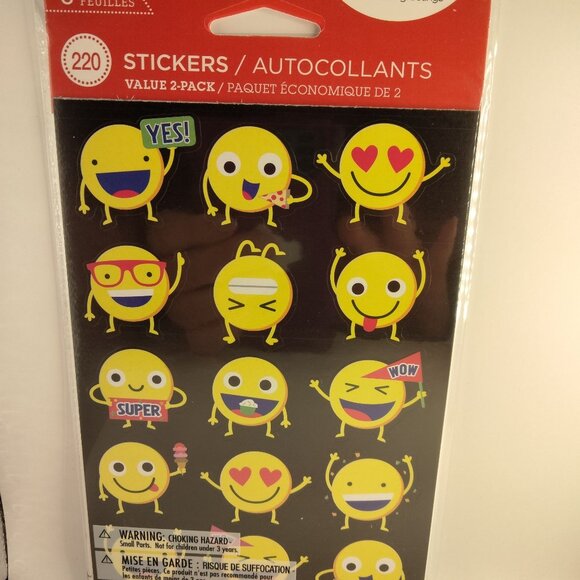 Emoji Teacher Reward Stickers American Greetings Smiley Face Wow Awesome Super - Picture 4 of 7